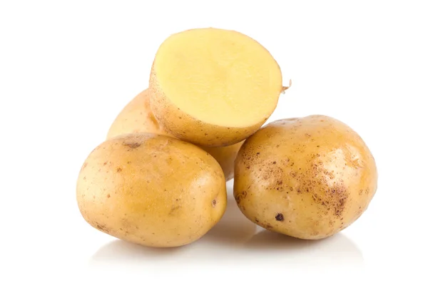 Quatro batatas isoladas — Fotografia de Stock