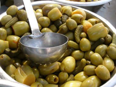 Green olives /cocktail/ clipart