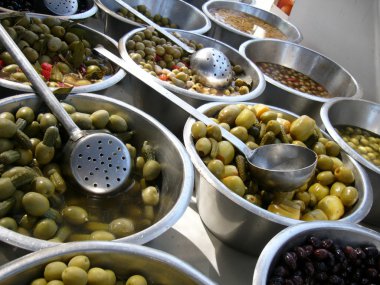 Green olives /cocktail/ clipart