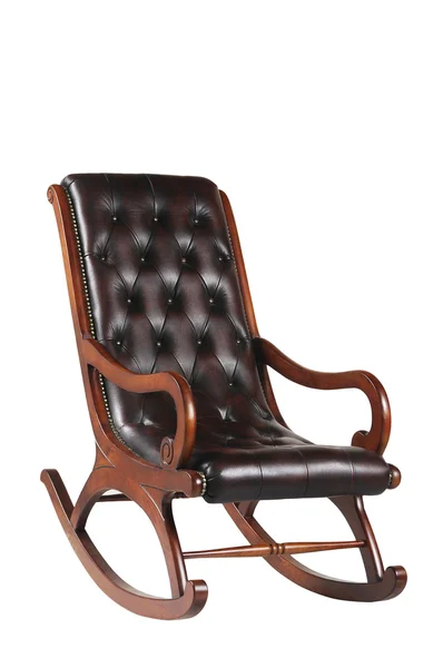 Chaise à bascule en cuir — Photo