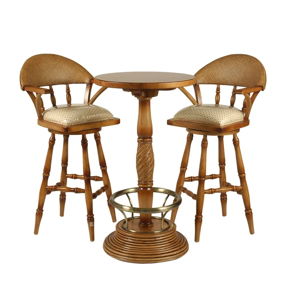 Houten stoelen en tafel — Stockfoto
