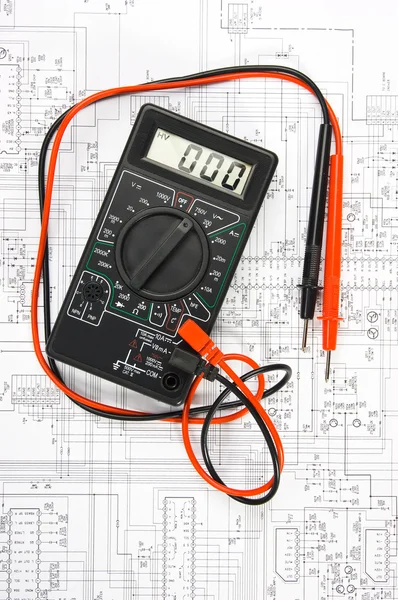 Radiokomponenter som ingår i den elektroniska kretsen — Stockfoto