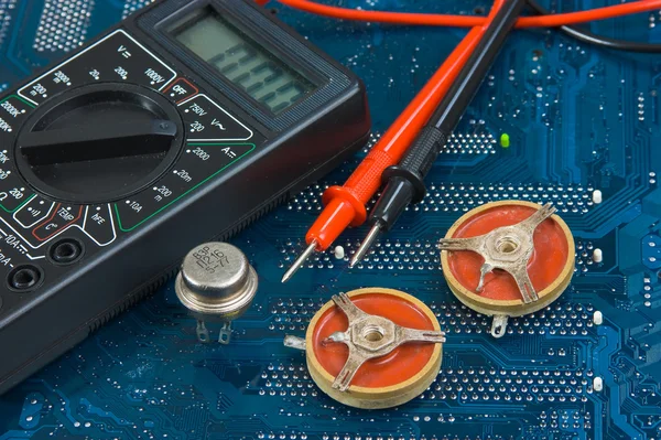 Radio Components Laid Out Electronic Circuit — Stock Photo, Image