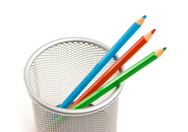Bleistifte im Korb — Stockfoto