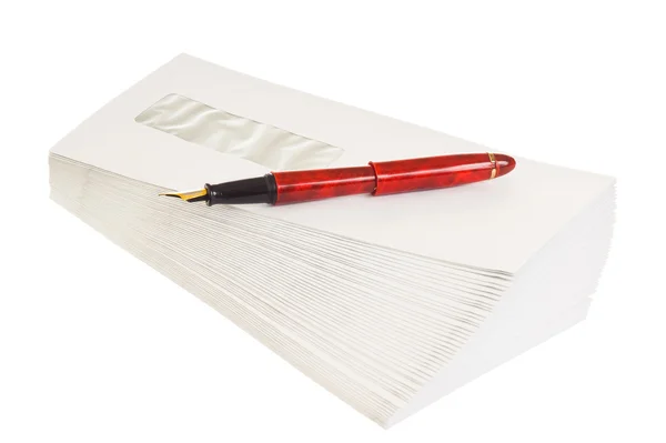 Envelopes for letters and pen — Stock Photo, Image