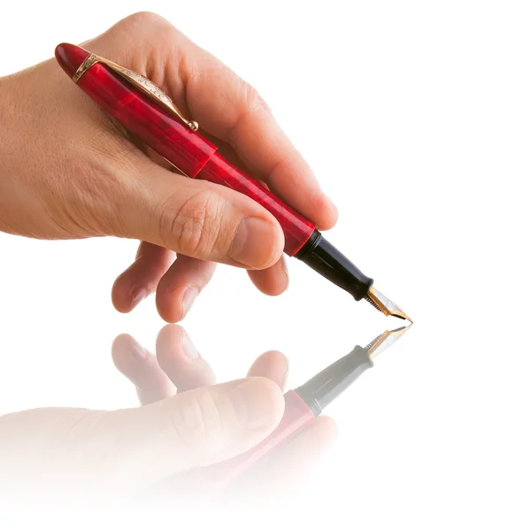 Pen Hand Isolated White Background — Stock Photo, Image