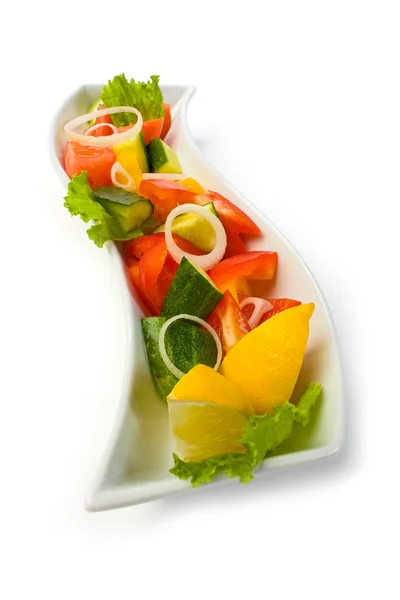 Salát Zeleniny Izolovaných Bílém Pozadí — Stock fotografie