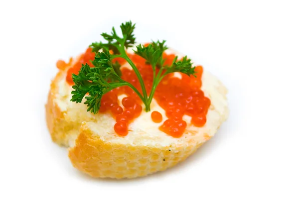 Sandwich con caviar rojo — Foto de Stock