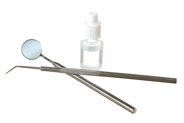 Narzędzia Dentystyczne Izolowane Białym Tle — Zdjęcie stockowe