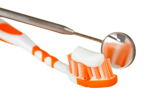 Fogkefe és fogászati eszközök — Stock Fotó