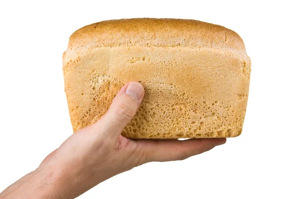 Limpa bröd i handen isolerad på vit bakgrund — Stockfoto