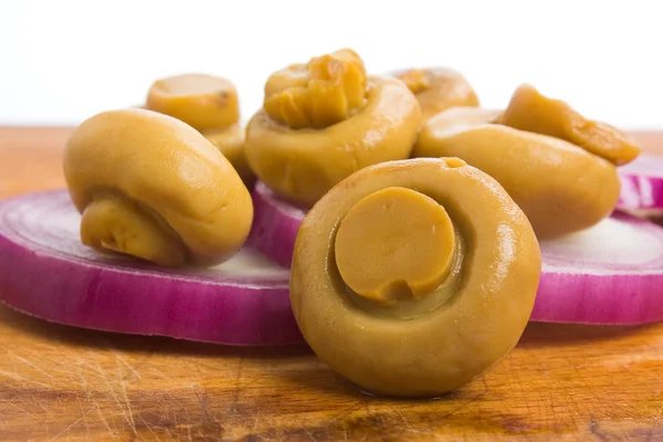 Mushrooms and onions — Stock Photo, Image