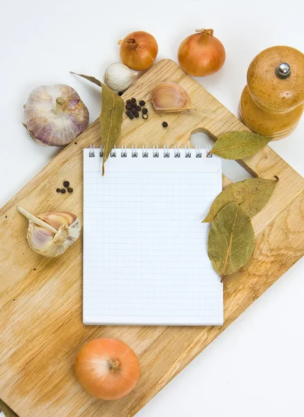 料理メモのためのノート — ストック写真