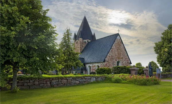 stock image Catholic church in a small town in Finland