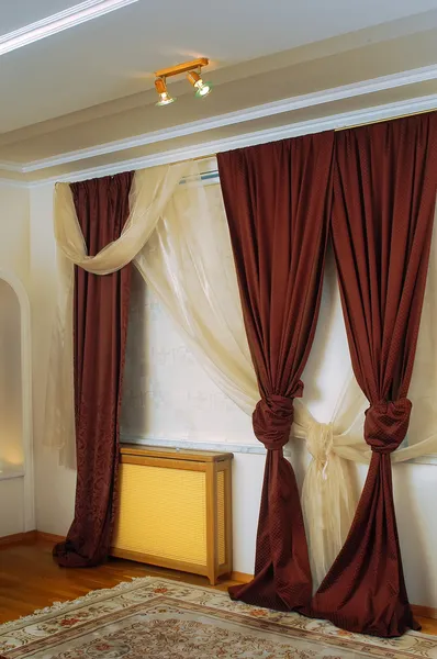 室内装饰和窗帘 — 图库照片