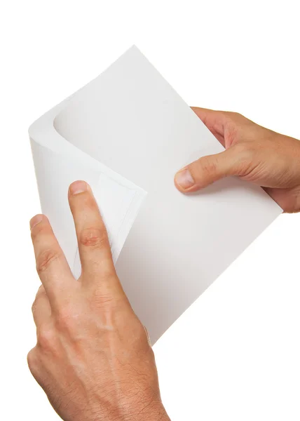 Uma pilha de papel na mão — Fotografia de Stock