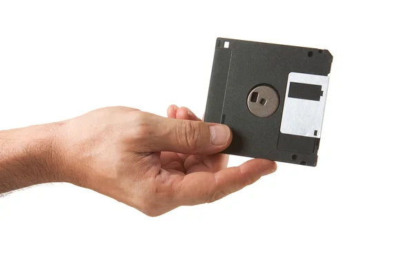 Ifloppy disk in hand — Stock Photo, Image