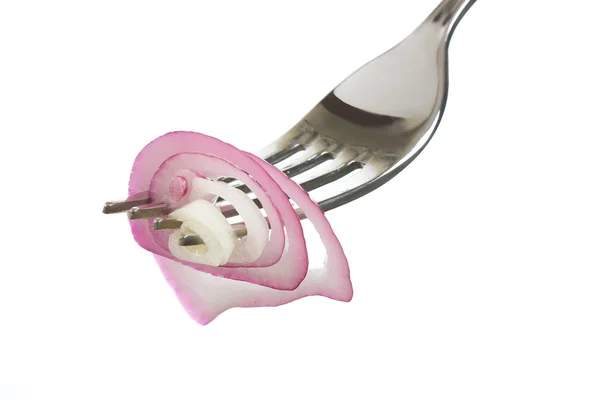Cebollas en un tenedor — Foto de Stock