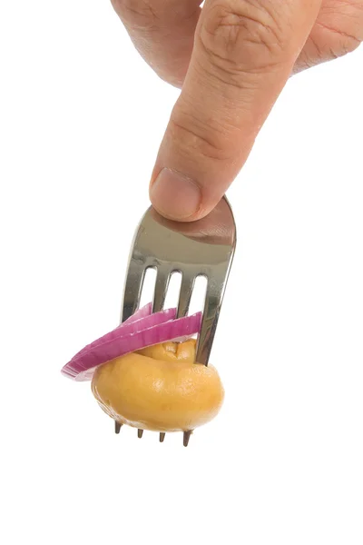 Champignon sur une fourchette — Photo