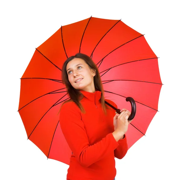 stock image Young beautiful girl with umbrella