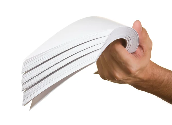 Una pila de papel en la mano —  Fotos de Stock
