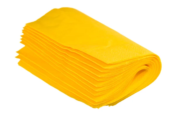 Guardanapos de papel amarelo — Fotografia de Stock