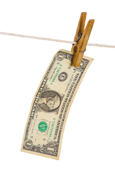 Δολάρια στο μανταλάκι — Φωτογραφία Αρχείου