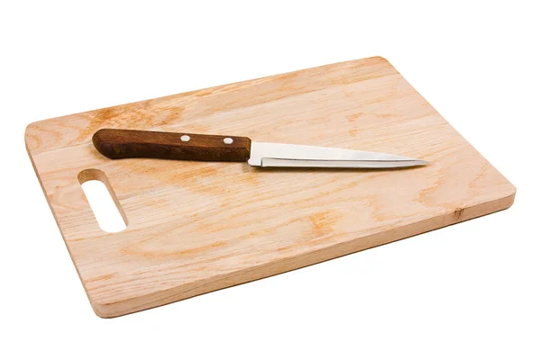 Кухонний ніж на обробній дошці — стокове фото