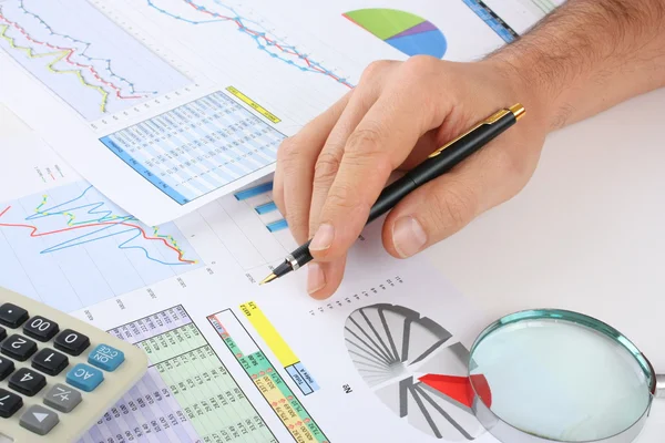 Graphs tables and documents Stock Photo