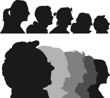 Human profiles clipart