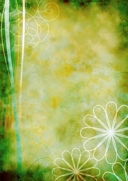 Background-old-floral-grunge-green — Stockfoto