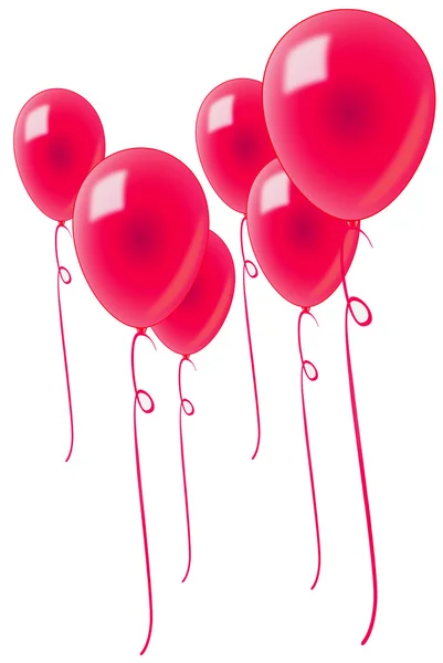 Rood-ballonnen-geïsoleerd — Stockfoto