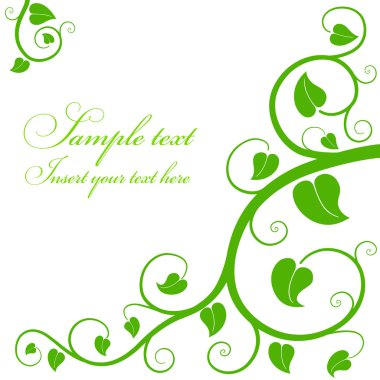 Text in leaves pattern clipart