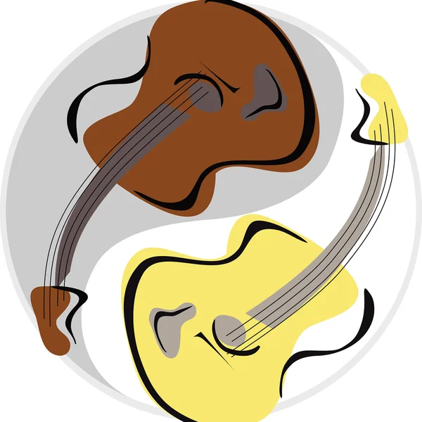 Yinyang de guitare — Image vectorielle