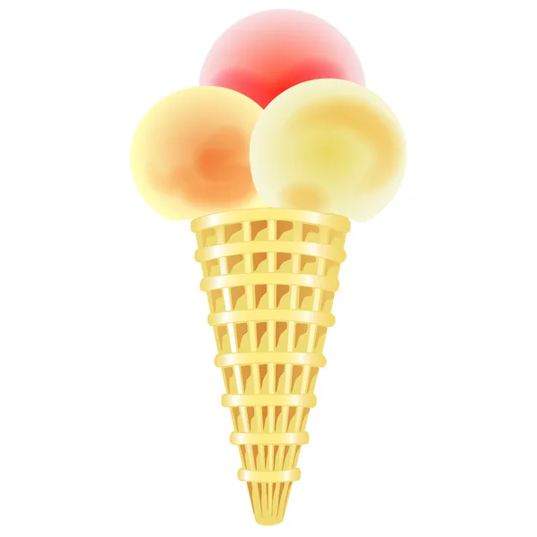 Ice cream vector cone — Stock Vector