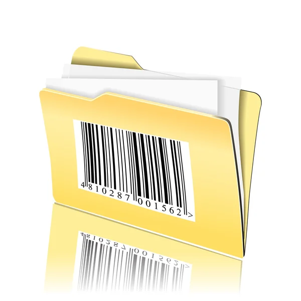 Barcode auf Dokumentenordner — Stockvektor