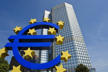 European centralbank with Euro sign clipart