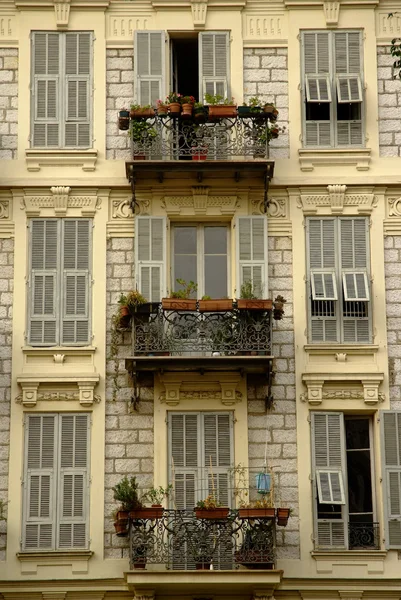 Balconies, Nice, French Riviera — Stock Photo, Image