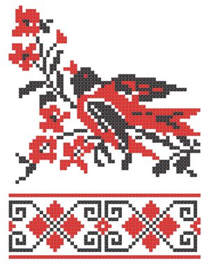 Embroidery Slavic cross pattern clipart