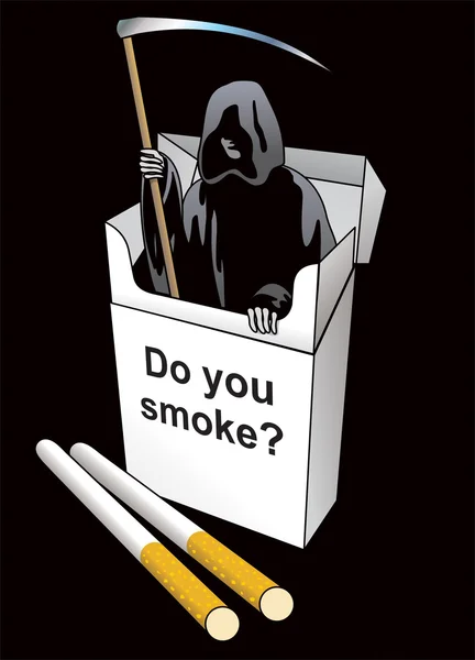 Halál belsejében egy egy doboz cigaretta — Stock Fotó