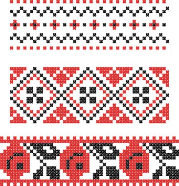 Embroidery Slavic cross pattern clipart