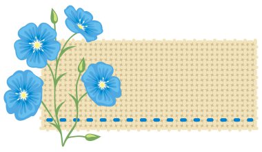 Flax flower and a piece of linen.