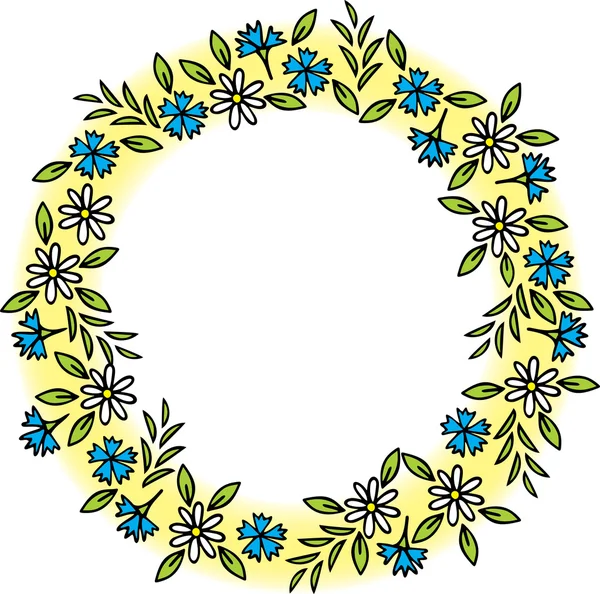 Wreath of wild flowers. — Stock Vector