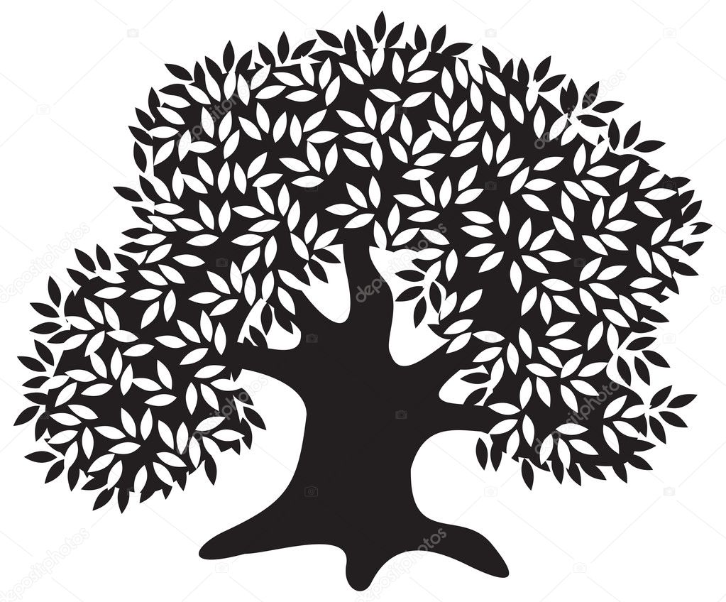 Download Silhouette of the old olive tree. — Stock Vector © spline ...