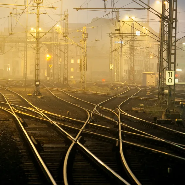 Trilhas ferroviárias confusas — Fotografia de Stock