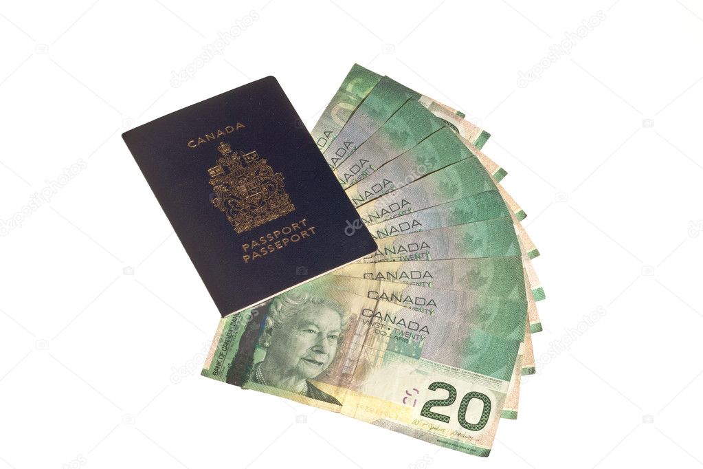 Canadian passport and canadian money