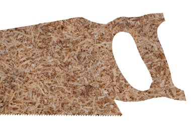 Sawdust forming handsaw clipart