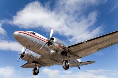 Restored vintage airplane DC-3 clipart