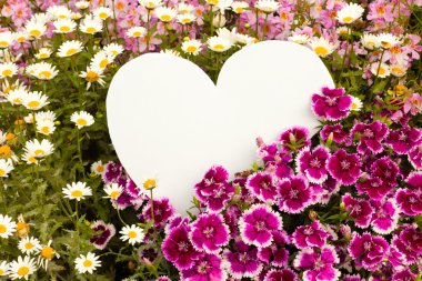 Flower greetings from heart clipart