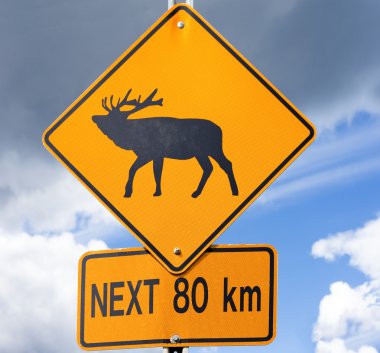 Elk Road sign clipart